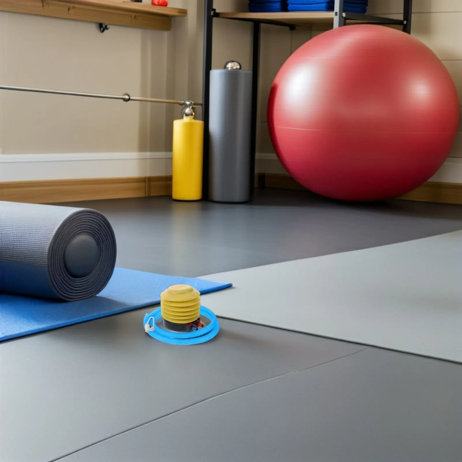 2 Sets Fitnessball-Pumpe, Mehrzweck-Fußpumpe, manuelle Handluftpumpe für Yogabälle, Übungsbälle, Schwimmringe, Pool-Schwimmhilfen