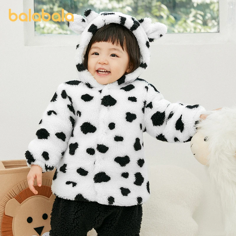 

Balabala Infant Unisex Cotton Jacket Lambswool Winter Autumn and Winter Cute Fashionable Thickened Jackets
