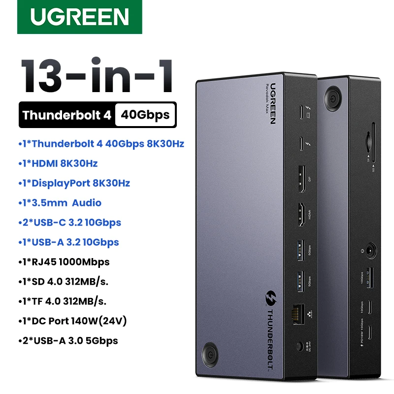 UGREEN Thunderbolt4 ドッキングステーション 13-in-1 40Gbps