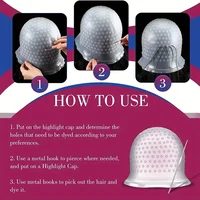 Capuchon de coloration de cheveux en Silicone, pour la coiffure, avec aiguille, outil professionnel de teinture pour Salon de coiffure 5