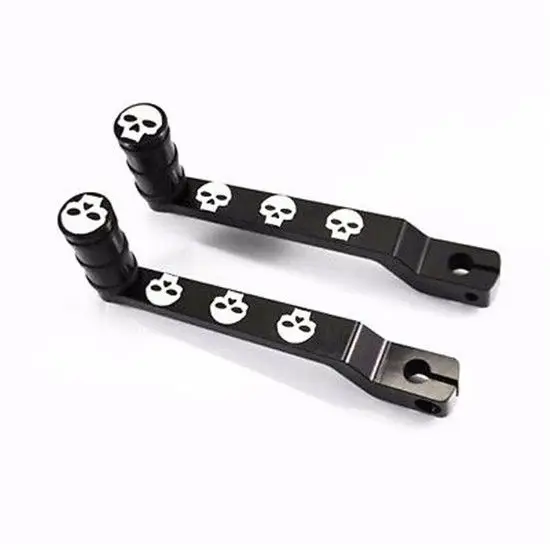 

Black Skull Heel Toe Gear Shift Lever Pegs For Harley Tour Softail FLHT Cruiser