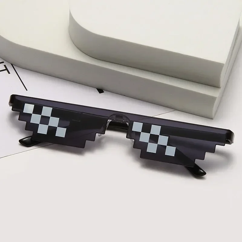 Vintage Sunglasses Funny Sunglasses Retro Round Sunglasses Funny Mosaic Sunglasses Mens Womens Pixel Black Retro Gamer Robot Sunglasses Cool Party Vintage Shades Eyewear