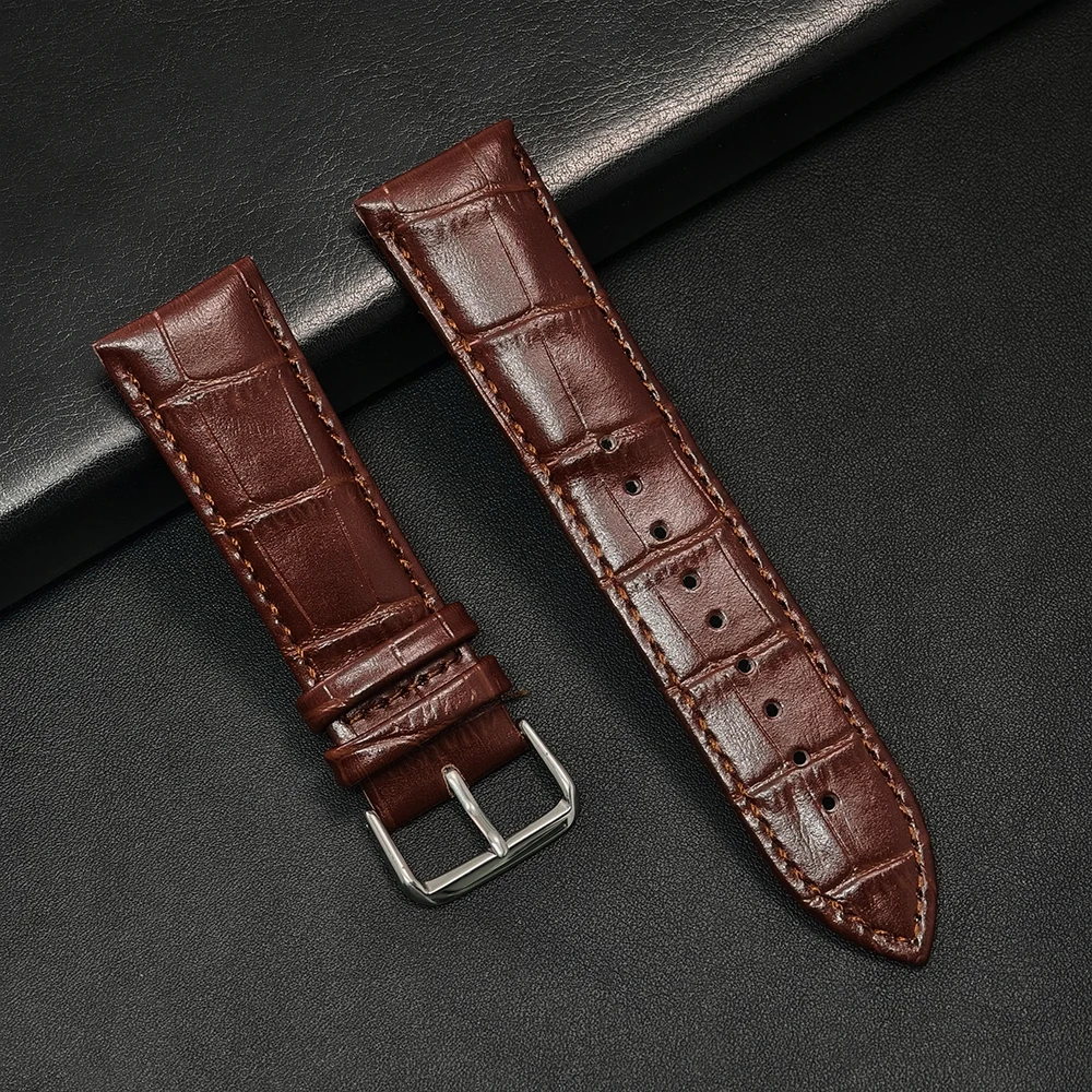 Luxury Leather Watch Strap - Premium Soft Band Replacement, 20mm/22mm