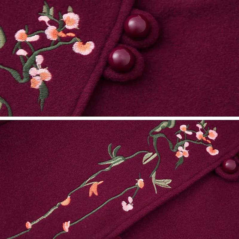 Traditional Chinese Jacket Autumn Winter Warm Thick Top Middle Aged Vintage Button Tang Costume Women's Big Size 5XL Coat