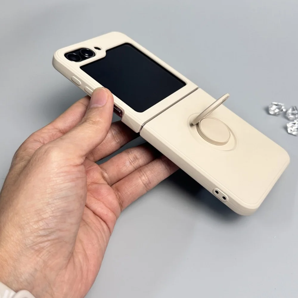 Candy Color Liquid Silicone Magnetic Phone Case with Shockproof Ring Stand
