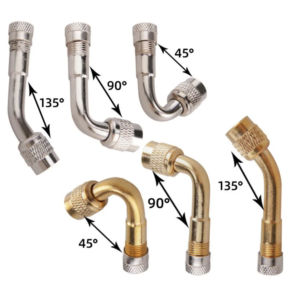 Kit De 14 Piezas Adaptador Válvula Presta – Extensiones De 45°, 90° Y 135° En Latón H62, Con 2 Tubos De Goma De 18 Cm Y 6 Tapones, Resistente A Fugas, Para Coches, Moto, Bici, Remolques