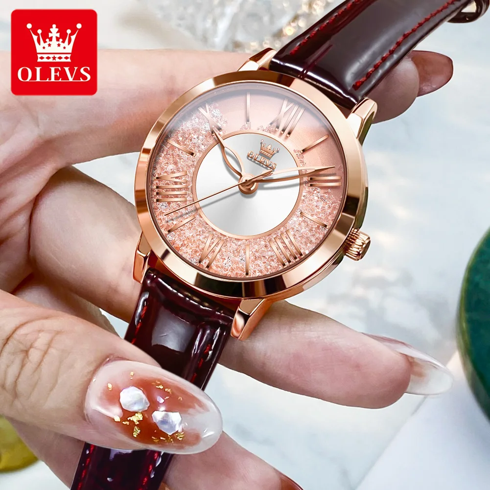 ساعة أوليفيس كوارتز بسيطة للنساء ، نمط حزام ، علام...