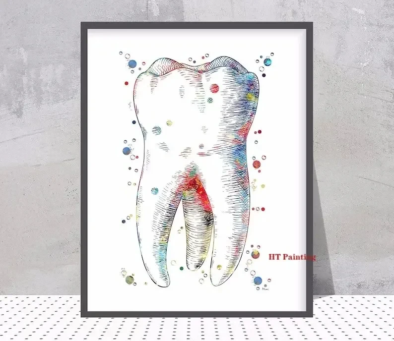 Modern Dental Art - Tooth Implant Anatomy Canvas Poster