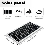 Panneau solaire Mono 50W-500W, Module PV 18V à haute efficacité, générateur solaire pour maison/Camping hors réseau avec prise cc 5