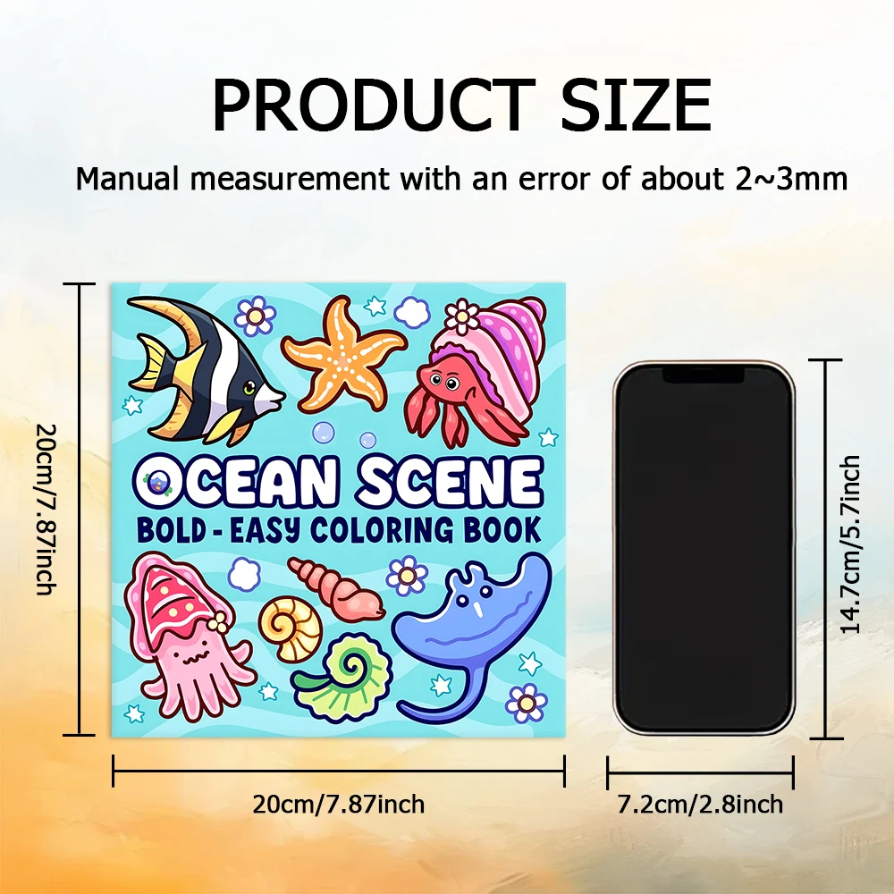 OCEAN SCENE Bold-easy Patterns Coloring Book for Adults Cute Drawing Book Perfect Gift for Party and Birthday 3