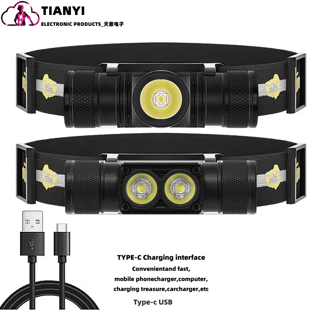 Stirnlampe, 1200 Lumen, wiederaufladbare Stirnlampe mit heller SST40-LED, wasserdicht, für Kinder und Erwachsene, Camping, Laufen_voghion.com