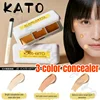 KATO Three-color Concealer Waterproof and Sweat-proof Concealer for Dark Circles and Acne Marks Long-lasting Concealer 1