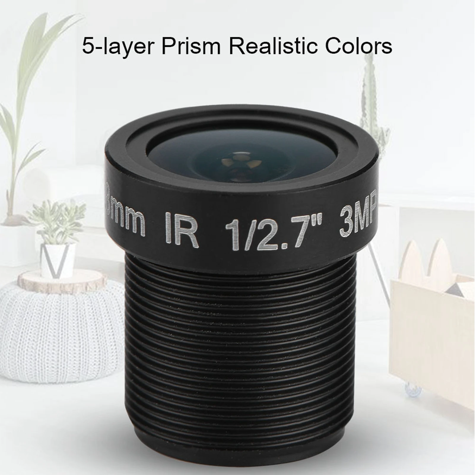 Obiettivo per telecamera CCTV Obiettivo per telecamera CCTV da 2,8 mm 3 milioni di pixel Obiettivo CCTV IR da 1/3 '' Obiettivo prisma a 5 strati per obiettivo scheda IR per telecamera di rete - immagine 3
