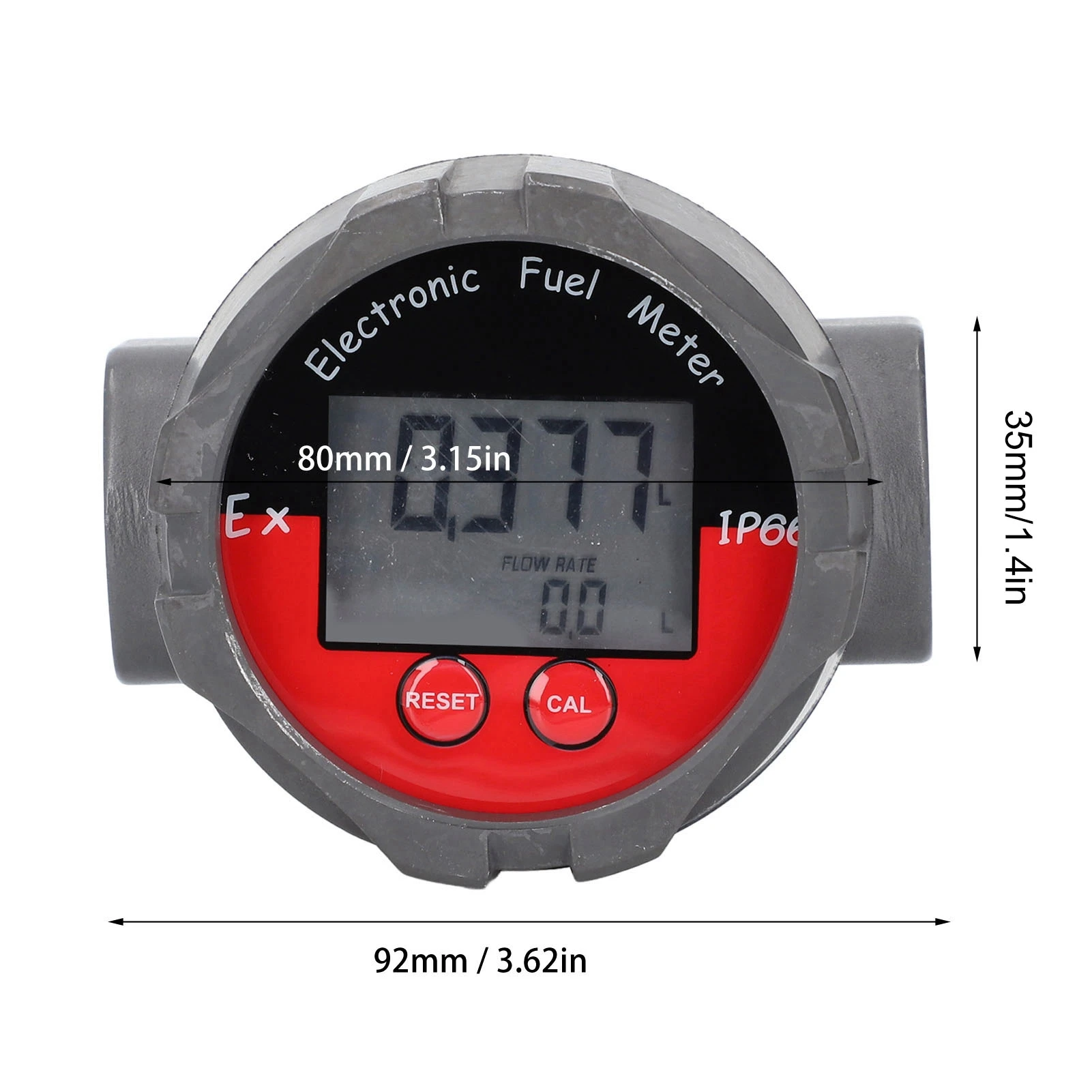 Electronic Fuel Meter Digital LCD Display Turbine Fuel Flow Gauge 1in High Accuracy 20MPa MWP