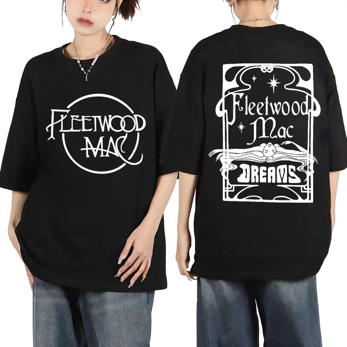 

Двухсторонняя графическая футболка Fleetwood Mac Band Tour для мужчин и женщин, Винтажная футболка в стиле рок, хип-хоп, модные повседневные хлопковые футболки, 2024