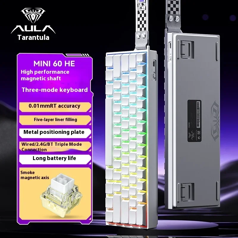 新しい AULA MINI60 HE ワイヤレス Bluetooth 3 モード磁気軸
