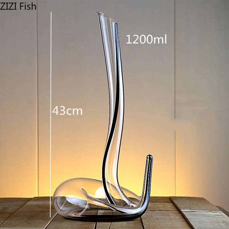 Handmade Creative Snake-shaped Decanter Transparent Glass Red Wine Glass Set Household Wine Dispenser 1800ml Decanter Set for whiskey decanter set, wine aerator decanter
