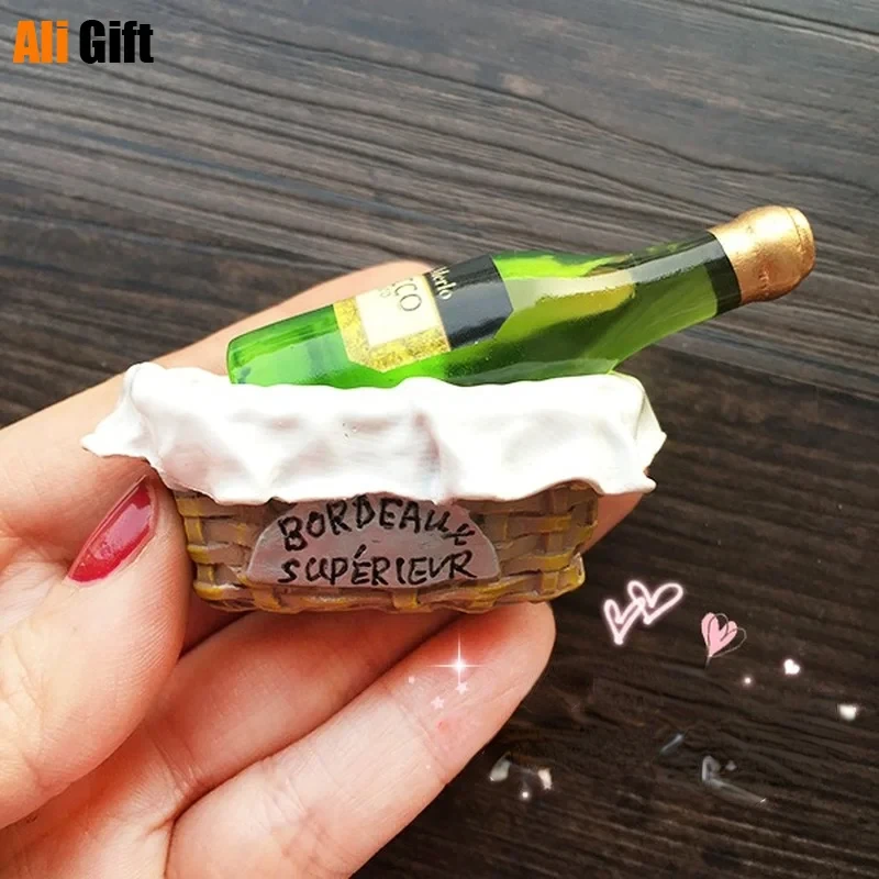 XKHZJL Fruit Fridge Magnets 3D Resin Magnet Refrigerator Stickers Champagne Bottle Opener Wine Glass Refrigerators Whiteboards Maps Magnetic Items
