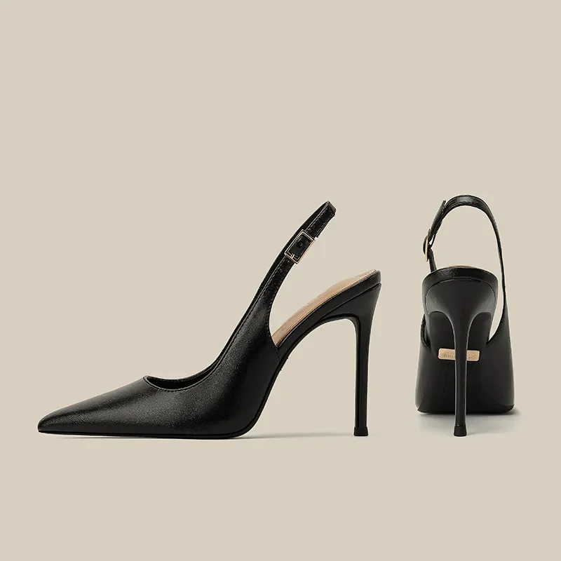 נעלי עקב גבוהות חדשות לנשים עם עקבים דקים ומחודדים לאחור, אופנתי, רב-תכליתיים, סנדלים נוחים