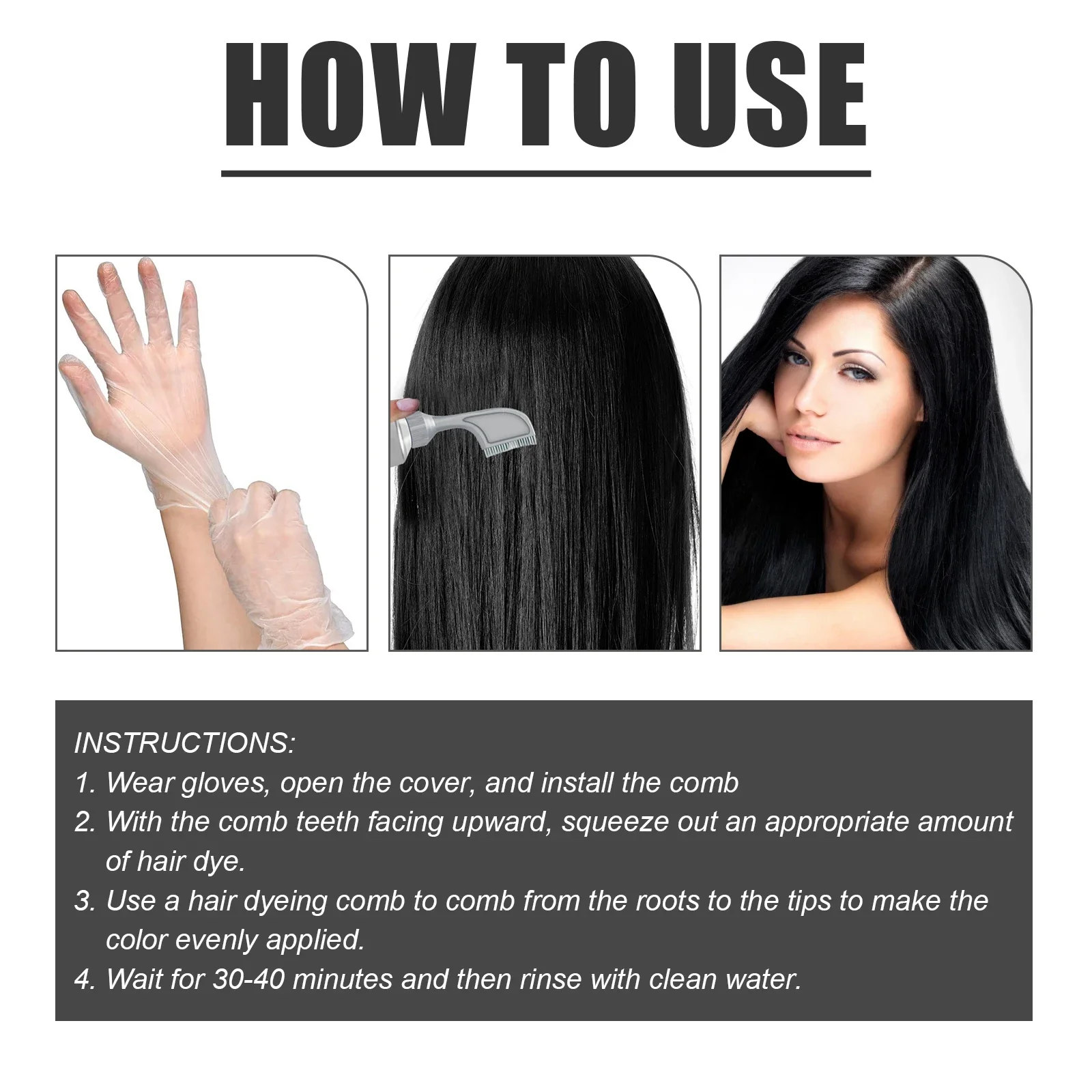 EELHOE Natural With Comb Long Lasting Cover White Gray Fruit Dye Permanent Hair Color Cream 80ml_voghion.com