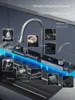 2024 Integrated Waterfall Kitchen Sink Honeycomb Technology Large Digitial Display Stainless Steel Soap Dispenser Cup Washer 3