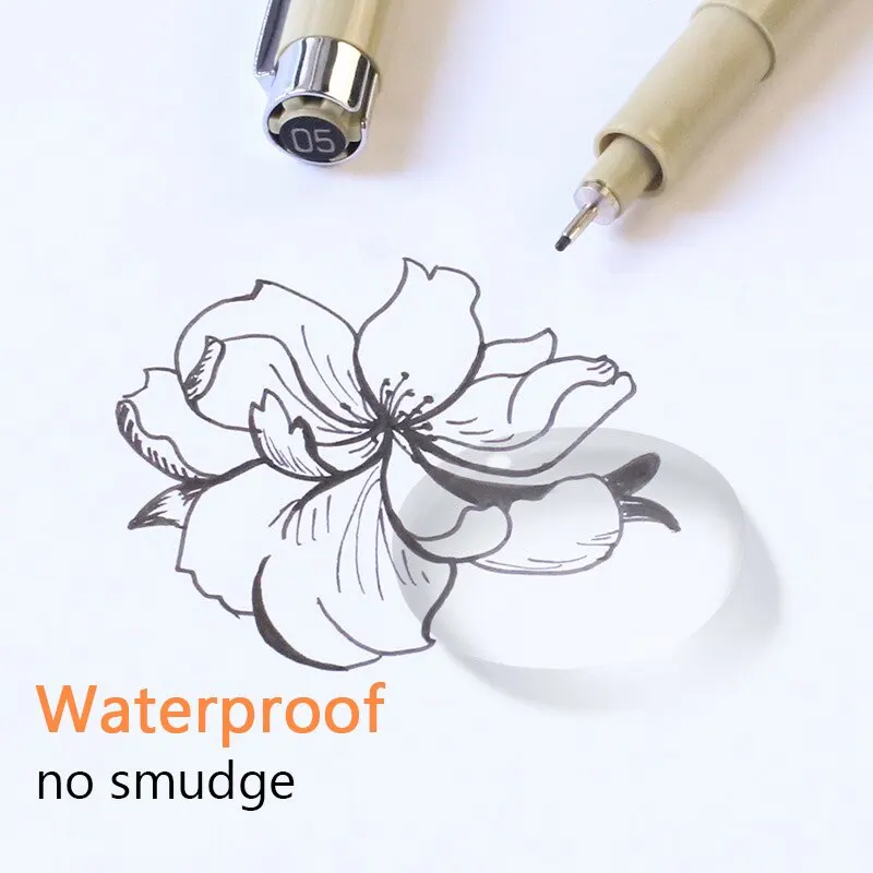 Permanent Markers 3pcs Manga Markers Needle Pen Art Hand-painted Hook Line Pen Sketch Pens Stationery Set