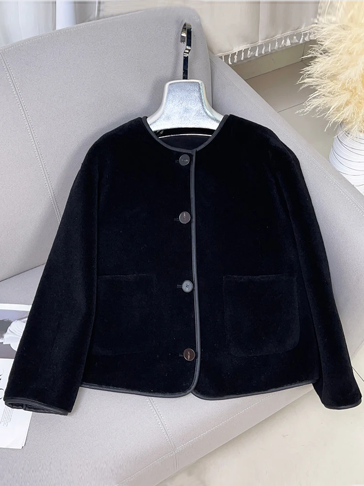 

2024 Winter New Grain Fleece Sheep Cut Fleece Coat Women's Short Fragrant Style Lamb Wool Integrated Coat Fur