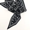 115cm Tied bag Handle silk scarf small Ribbon Twill Silk Skull Black and White Korean Version All-match Striped Small Silk Scarf 6