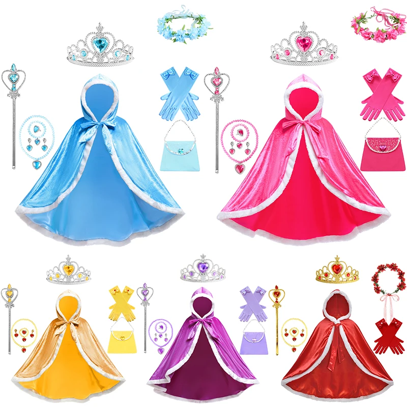 Mantello Con Cappuccio Per Bambini, Azzurro/Rosa – Travestimento Da Principe O Principessa Per Halloween E Carnevale