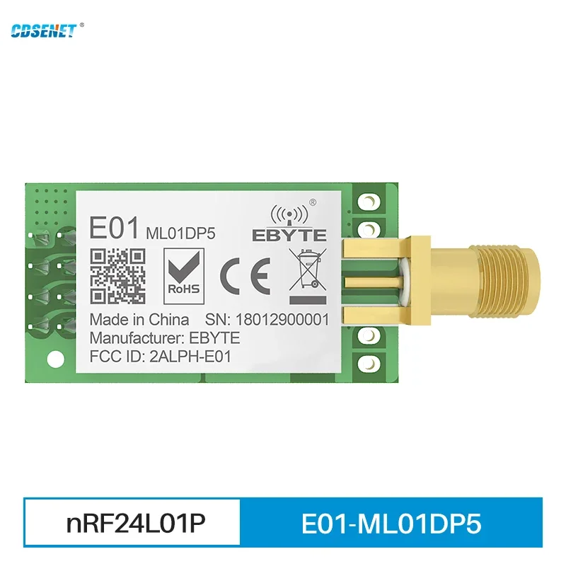 

10 шт. 2,4 ГГц nRF24L01 PA LNA rf SPI модуль E01-ML01DP5 CDSENET большой диапазон 2,4g nRF24L01P беспроводной передатчик и приемник