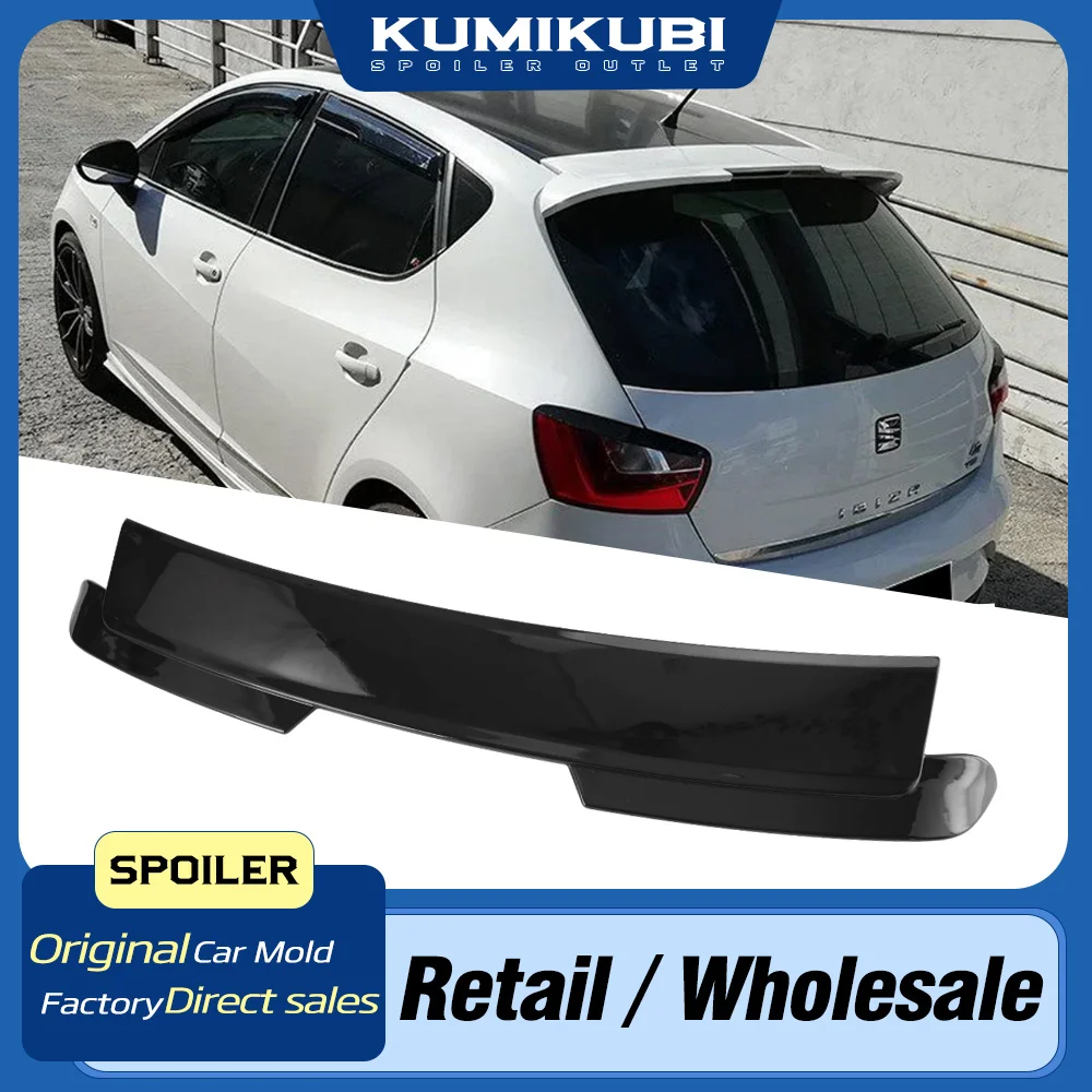 For Seat Ibiza MK4 6J Tsi Tdi 5 Door Hatchback 2009 2010 2011 2012 2013 2014 2015 2016 Rear Roof Spoiler Rear Trunk Tail Wing 1
