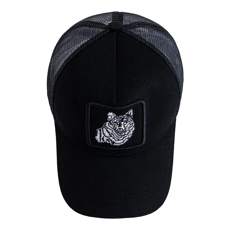 Unisex Baseball Cap WOLF Embroidery Patch Pattern Caps Men Women Summer Trucker Hat