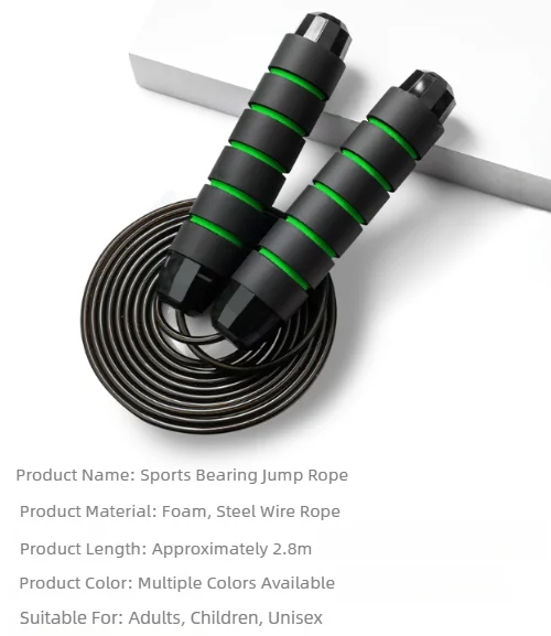Adjustable Tangle-Free Speed Wire Jump Rope Workout with Foam Handles for Fitness Home Workouts and Slim Body 3