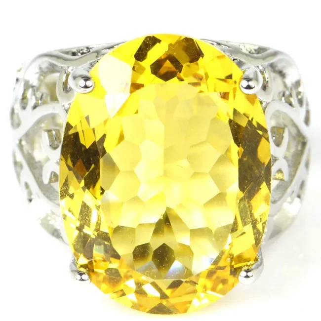 8g Customized 925 SOLID STERLING SILVER  Rings Elegant Smoky Topaz Violet Tanzanite Citrine Blue Aquamarine  Wedding Sz 5.5-10