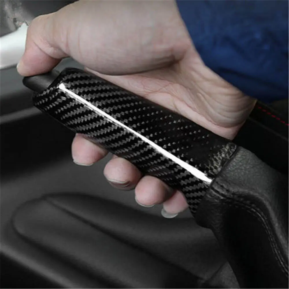 The New Black Carbon Fiber Handbrake Handle Cover Suitable For BMW E46 F30 F32 F33 F34 E90 E92 F80 2012-