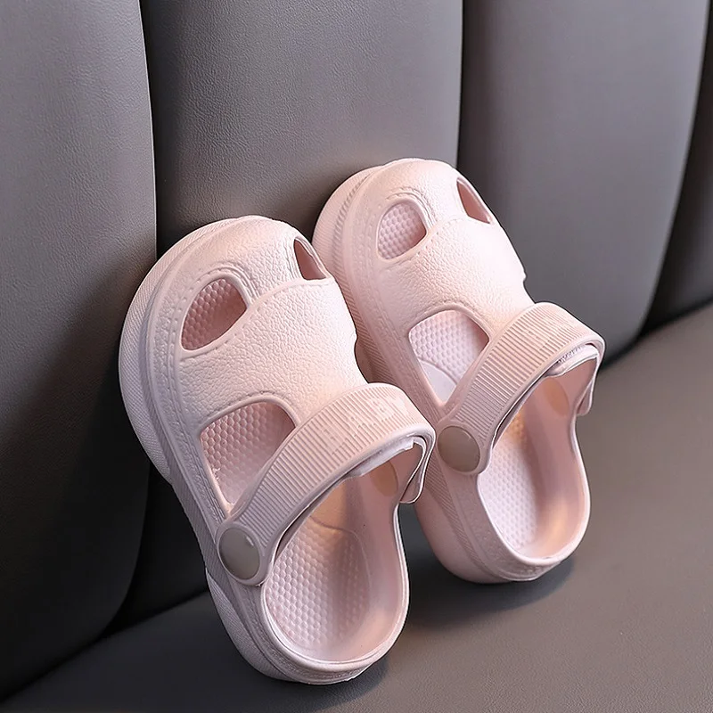 Children's Slippers Summer Pink Color Cute Beach Shoes for Boys Girls Waterproof Antiskid Bathroom Kids Slippers Soft Baby Shoe