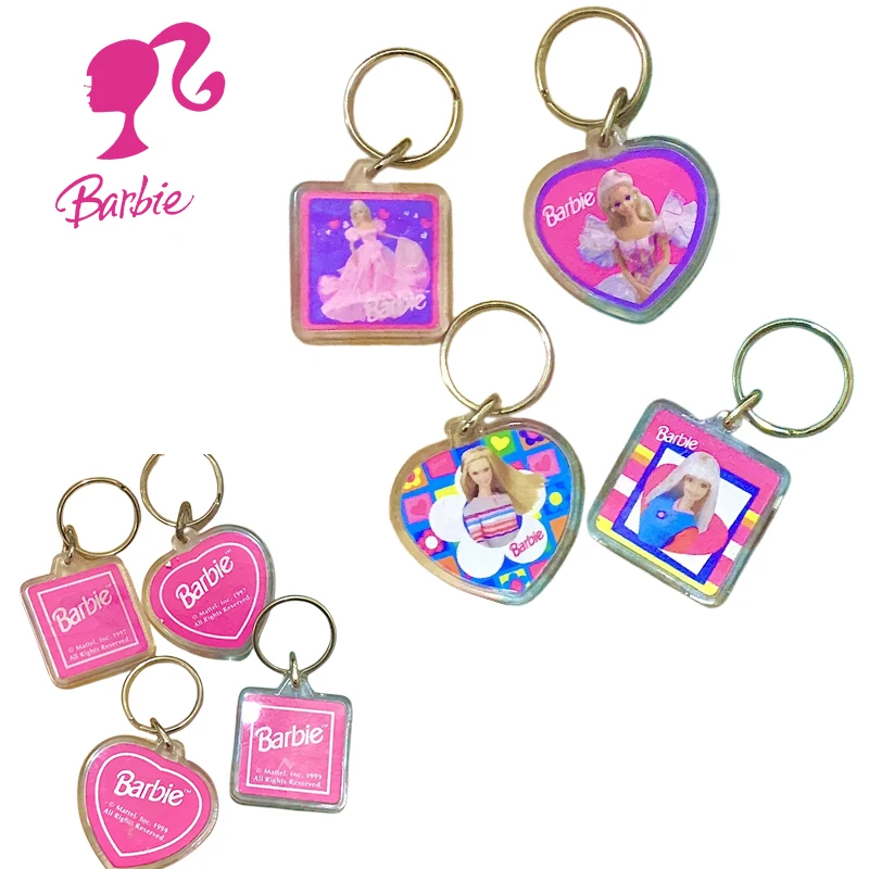 Barbie Retro Key Chain Y2K Girls Niche Doll Pendant Acrylic Keychain Toy Fashion Women Portable