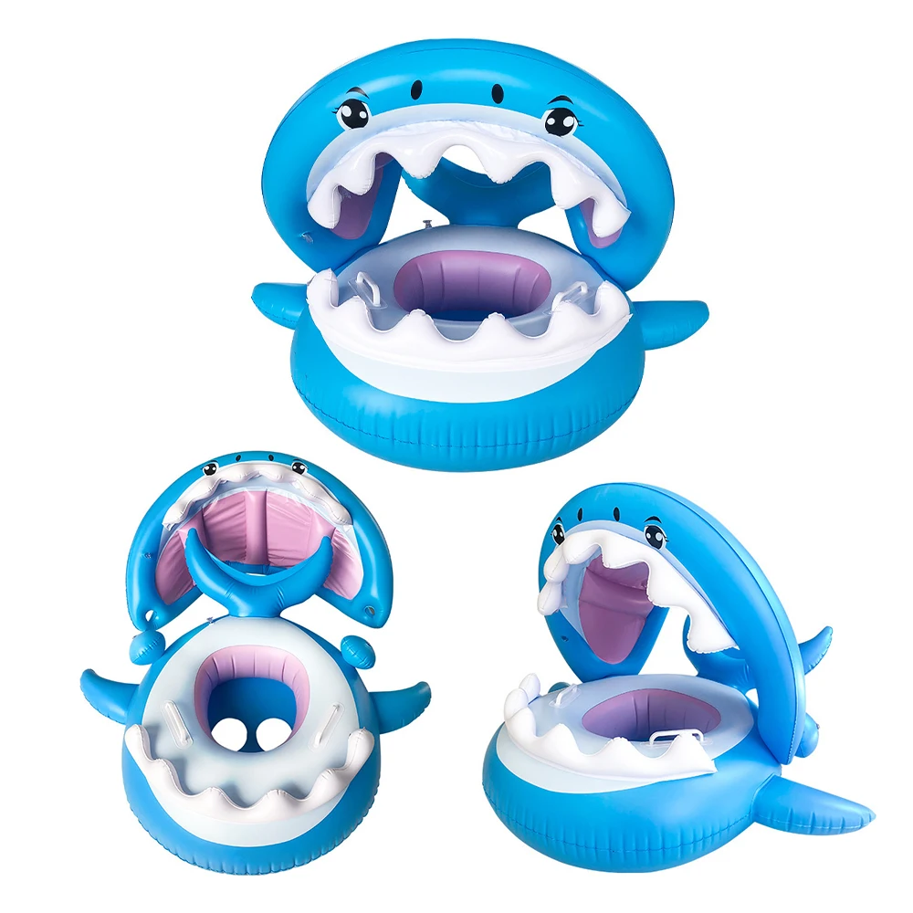1pc Inflatable Shark Seat Ring Swimming Pool Floating Seat