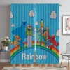 Blackout Kitchen Curtains Child Room Sesame Street Tulle for Bedroom Window Curtain Halloween Decoration Partition Shades Living 1