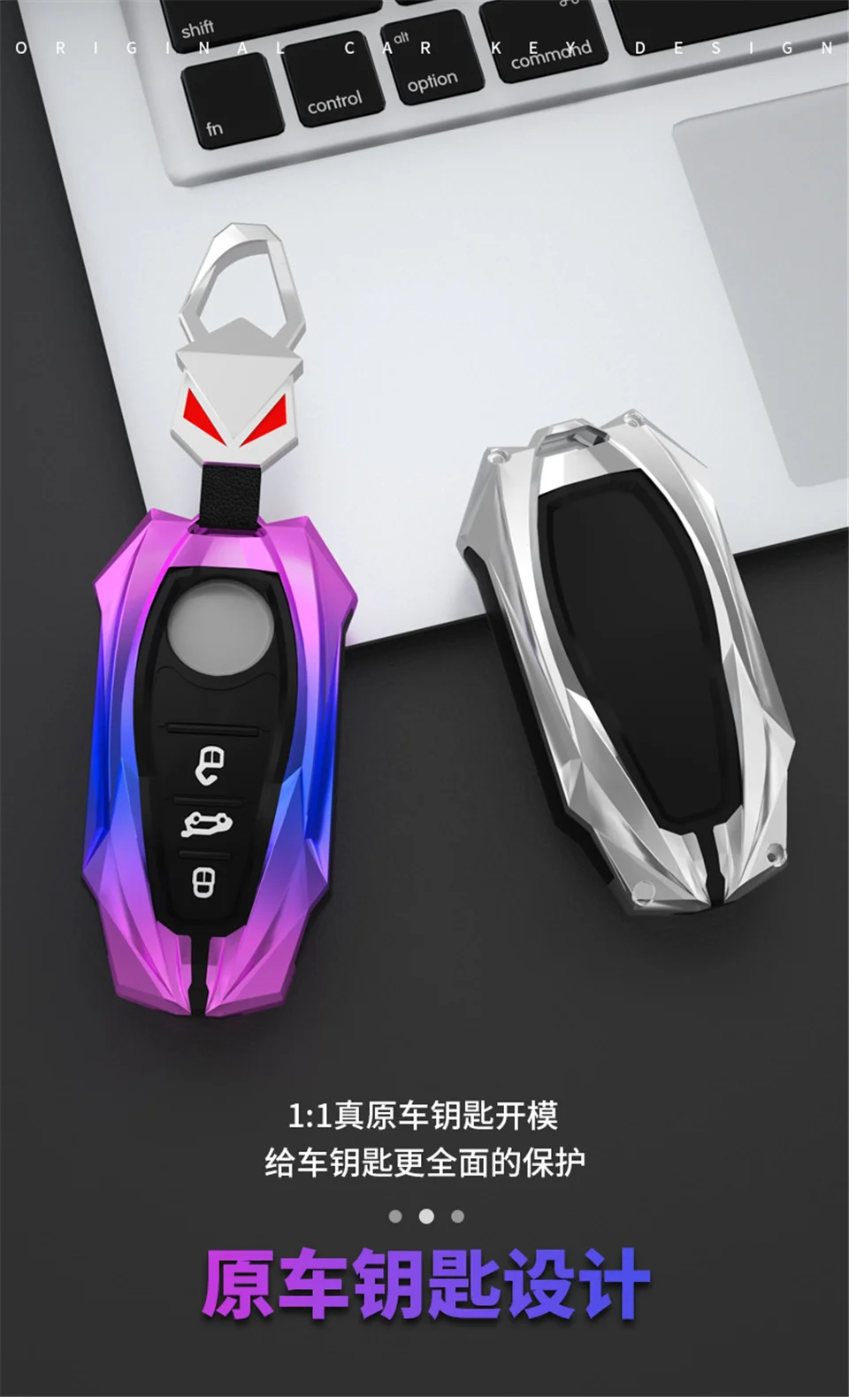 Copri chiave auto in lega per Volkswagen VW Touareg 2021 3 pulsanti Smart nuova chiave di protezione accessori Shell portachiavi - S7081aaa07dfd4de8b3d0157fb16b51531