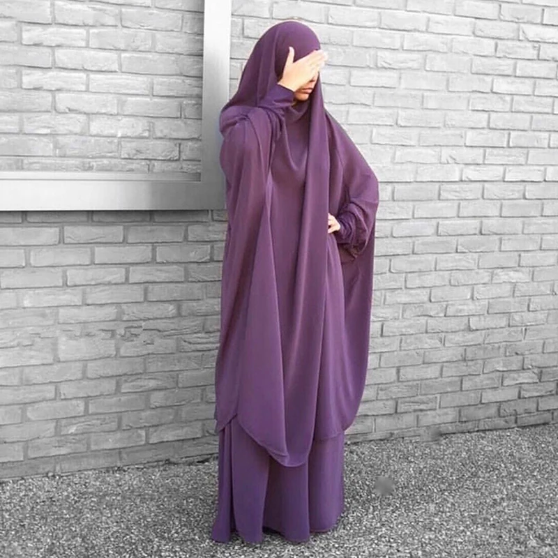 

Women Hooded Muslim Hijab Dress Eid Prayer Garment Jilbab Abaya Long Khimar Full Cover Ramadan Gown Abayas Islamic Cloth