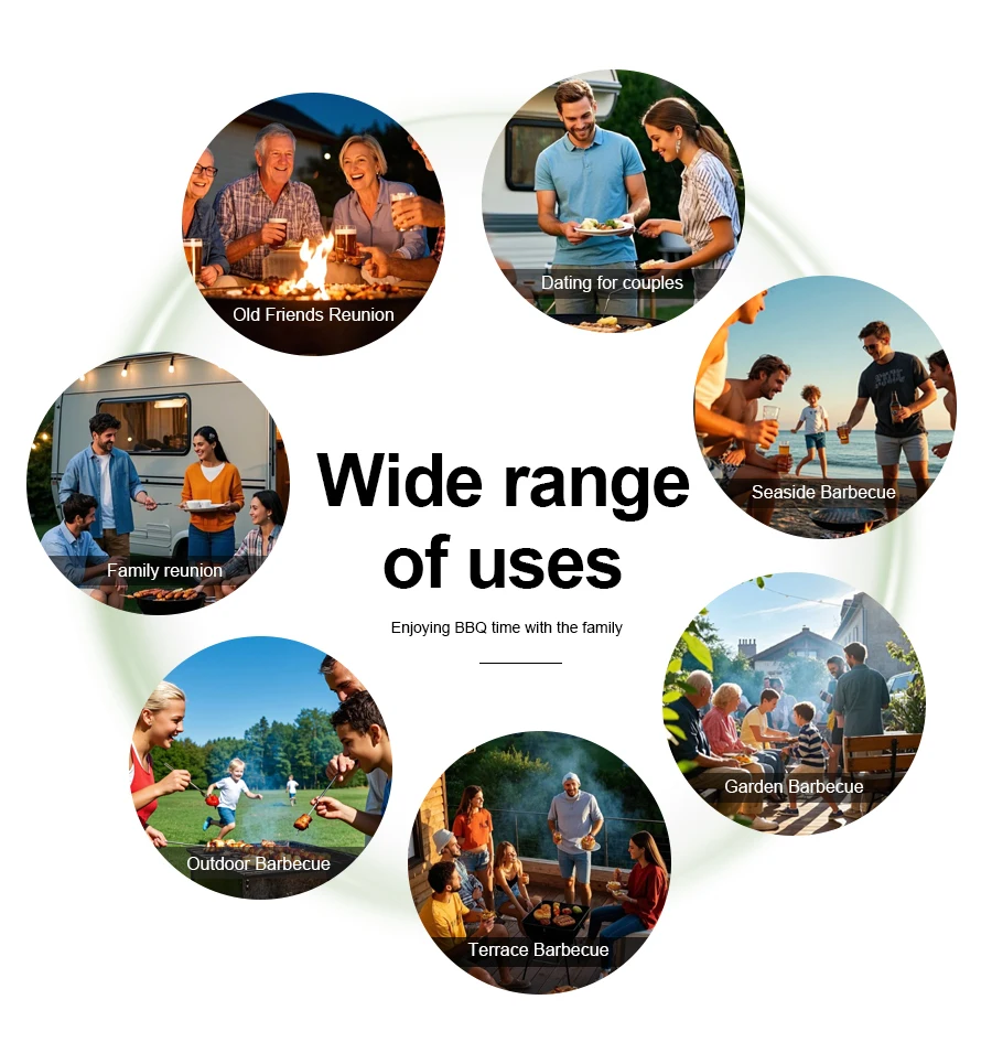 14-inch BBQ Grill Mini Apple Stove Outdoor Household Portable Charcoal Barbecue