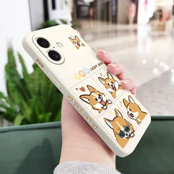 Adorable Silly Corgi Silicone Phone Case Cover for iPhone 12 Pro (White)
