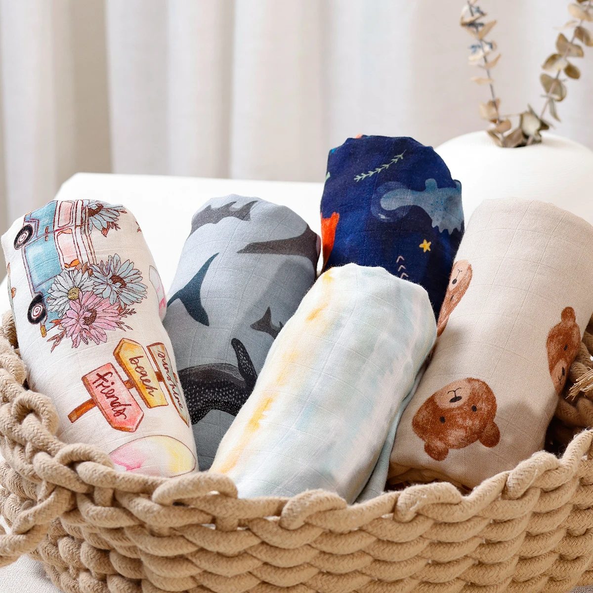 Kangobaby #My Soft Life# Premier Bamboo Cotton Baby Muslin Swaddle Blanket Breathable Newborn Wrap Infant Bath Towel 120x110cm 2