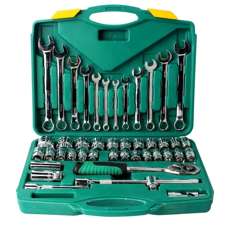 

45 Pieces Hand Tools Set For Household Stainless Steel Socket Wrench Set