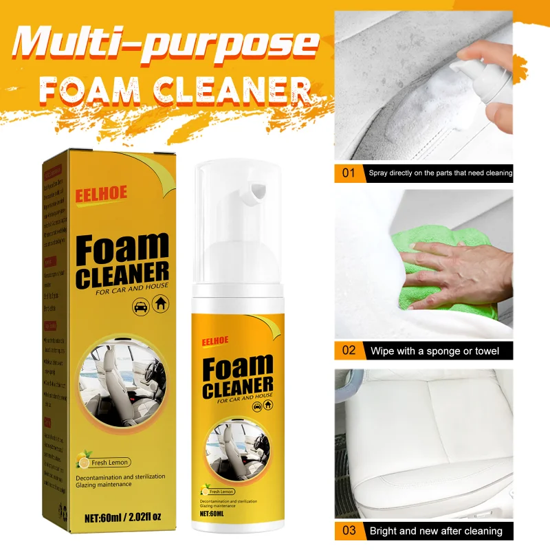 Geruiou Foam Cleaner Spray Multi-purpose Anti-aging Cleaner Tools Car Interior Home Cleaning Foam For Car Interior Leather Clean