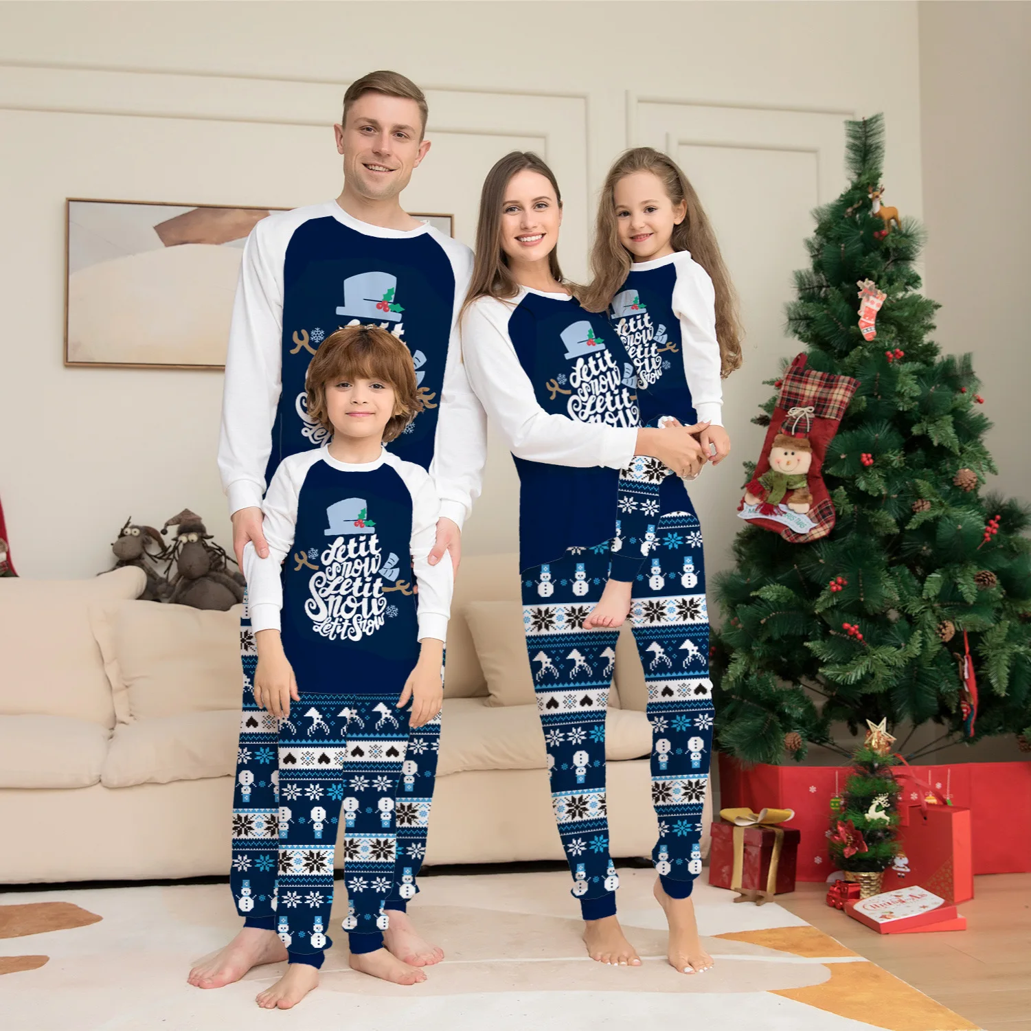 thumbnail image 5 of Conjunto de pijamas estampados a juego para Navidad en familia, ropa de invierno para bebés, niños y niñas, ropa de dormir para madre e hija y papá, 5 of 5