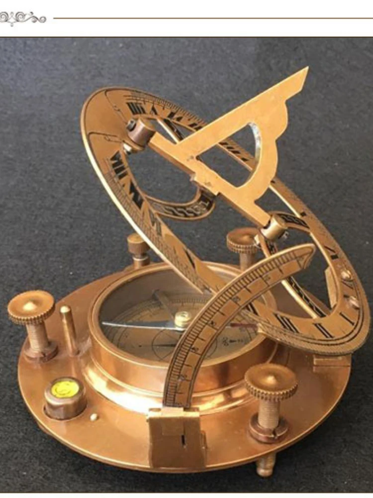 *Return pure copper products Sundial ornament Compass