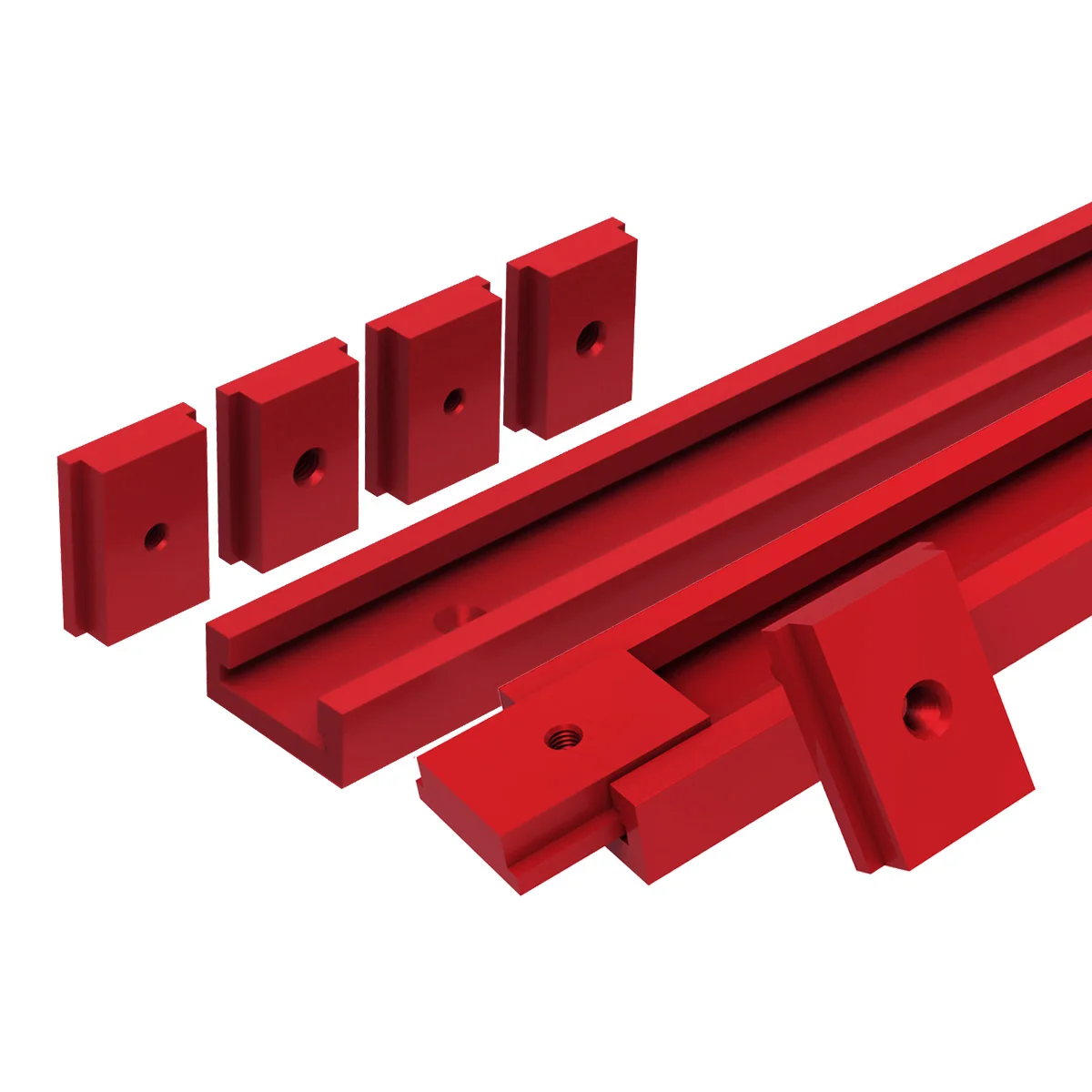 Guida A T In Lega Alluminio 1000mm Rosso - Scanalatura T-slot 45x12.8mm Per Lavorazione Legno - Foto 6