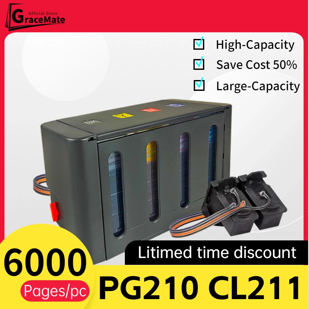 Impressora de tinta em massa GraceMate, compatível com Canon PG210